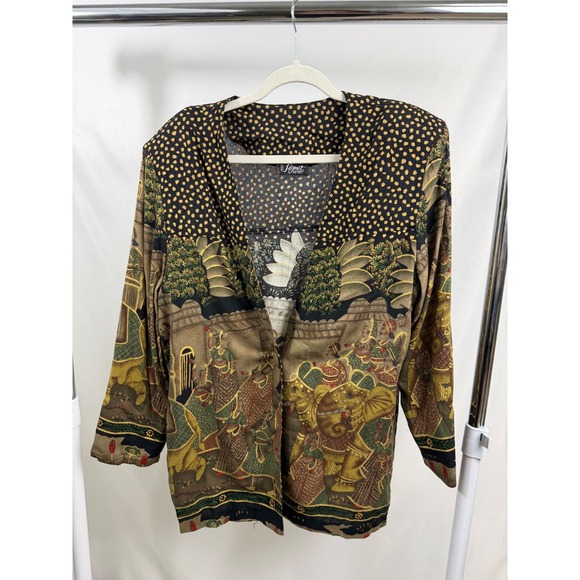 Signet Jackets & Blazers - Signet New York Vintage Elephant Novelty Print Blazer Jacket Rayon Large USA